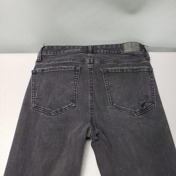 Aero high rise faded black ripped raw hem skinny jeans women's size 4 - Picture 5 of 11